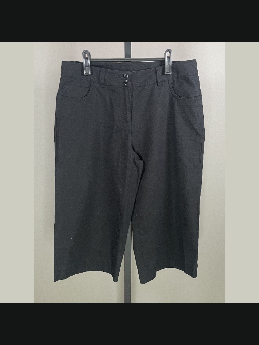 NEW Eileen Fisher Pants Womens Small black cropped wide leg culotte summer